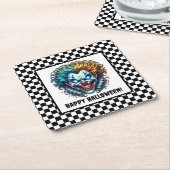 Spooky Clown Face Halloween Paper Onderzetter (Schuin)