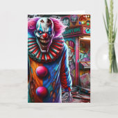 Spooky Clown Halloween en kleurplaat Kaart (Voorkant)