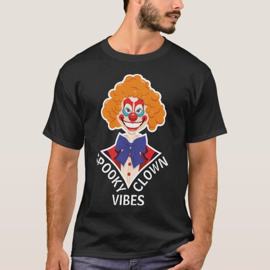 Spooky Clown Vibes Creepy Retro Circus Halloween T-shirt (Voorkant)
