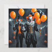 Spooky Clowns houden ballonnen Halloween Party (Voorkant)