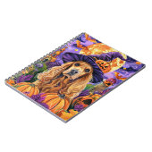 Spooky Cocker Spaniel Hond Halloween Heksenpompoen Notitieboek (Linkerzijde)