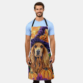 Spooky Cocker Spaniel Hond Halloween Heksenpompoen Schort (Gedragen)