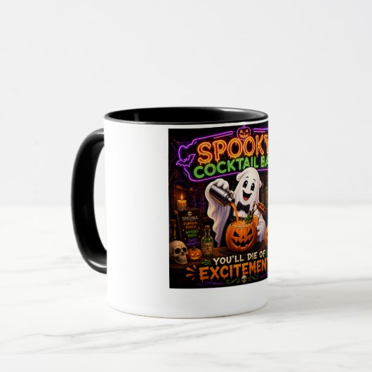Spooky Cocktail Bar Halloween Geest Mok (Voorkant links)