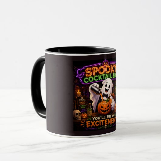 Spooky Cocktail Bar Halloween Geest Mok (Voorkant links)