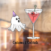 Spooky cocktail en Schattigee feestgeest Raamsticker (Vel 2)