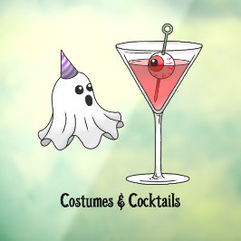 Spooky cocktail en Schattigee feestgeest Raamsticker