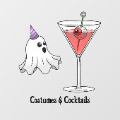 Spooky cocktail en Schattigee feestgeest Raamsticker (Vel)