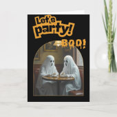 Spooky Coffee Date | Ghost Halloween Uitnodiging (Voorkant)
