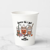 Spooky Coffee Halloween - Scary 'Til I Get Coffee Papieren Bekers (Voorkant)