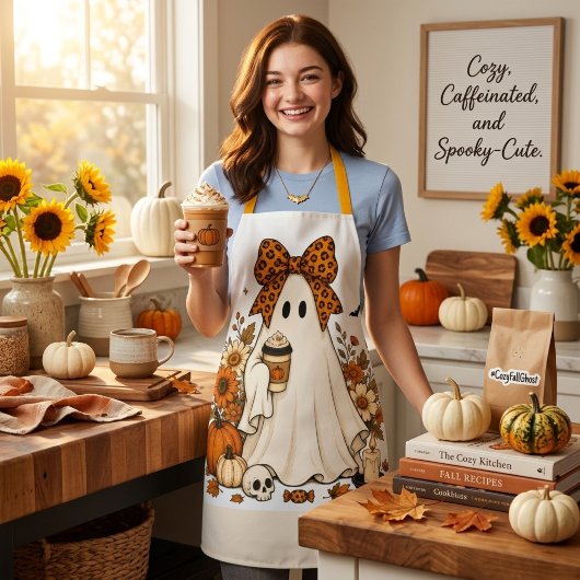 Spooky Coffee & Pumpkin Kitchen Schort