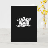 Spooky Coffee Sipping Pumpkin Holding Kaart (Gele Bloem)