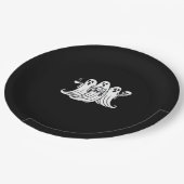 Spooky Coffee Sipping Pumpkin Holding Papieren Bordje (Gekanteld)