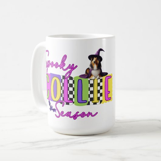Spooky Collie Halloween Mok (Voorkant links)