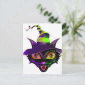 Spooky Colorful Cat Briefkaart (Staand voorkant)