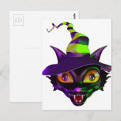 Spooky Colorful Cat Briefkaart (Voorkant / Achterkant)