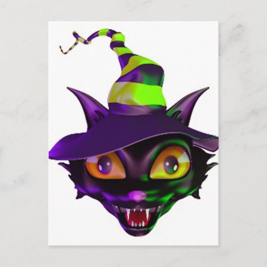 Spooky Colorful Cat Briefkaart (Voorkant)