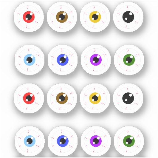 Spooky Colorful Eyeball Sticker (Voorkant)