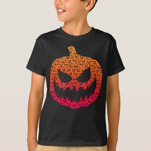 Spooky Colorful Pumpkins - Halloween Pattern T-shirt (Voorkant)