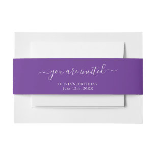 Spooky Colors - Paarse Invitation Belly Band Uitnodigingen Wikkel