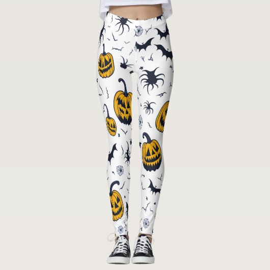 Spooky Comfort: Halloween-geïnspireerde Leggings (Voorkant)