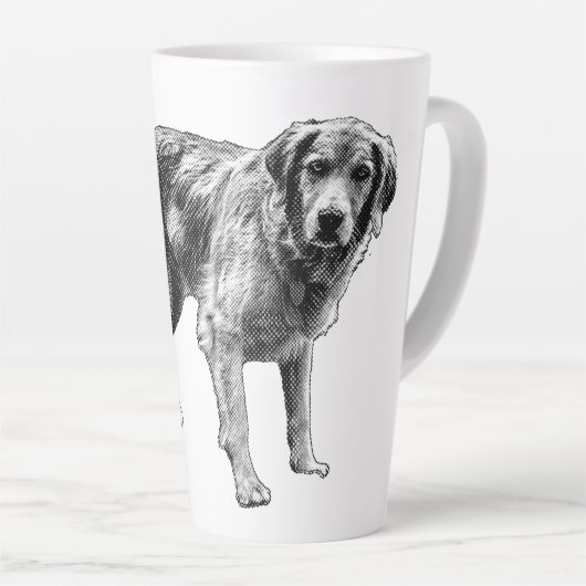 Spooky Comic Dog Mug Latte Mok (Rechterhoek)