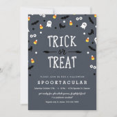 Spooky Confetti Cute Halloween Party Invitations Kaart (Voorkant)