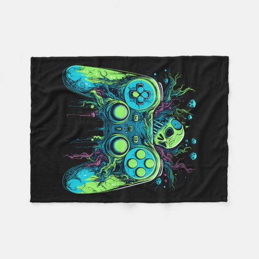 Spooky Cool Gaming Controller Videogame 1 Fleece Deken (Voorkant (Horizontaal))