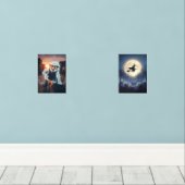 Spooky Cool Ghost Fun & Witchy Halloween Muurkunst Sets (Houten vloer)