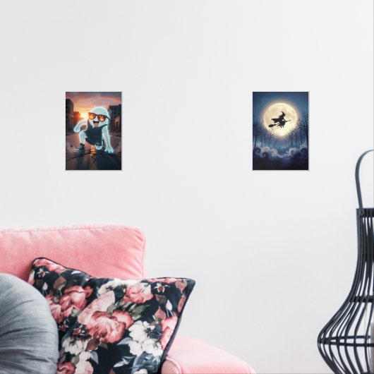 Spooky Cool Ghost Fun & Witchy Halloween Muurkunst Sets (Woonkamer)