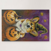 Spooky Corgi Dog Halloween Witch Pumpkin Legpuzzel (Horizontaal)