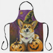 Spooky Corgi Dog Halloween Witch Pumpkin Schort (Voorkant)