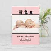 Spooky Costumes Halloween-fotokaart Kaart (Staand voorkant)