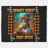 Spooky & Cosy Pumpkin Spice Gnome Deken - Herfst (Voorkant (Horizontaal))