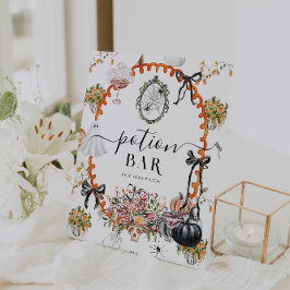  Spooky Cottagecore Halloween Potion Bar Reclamebord Met Voetstuk