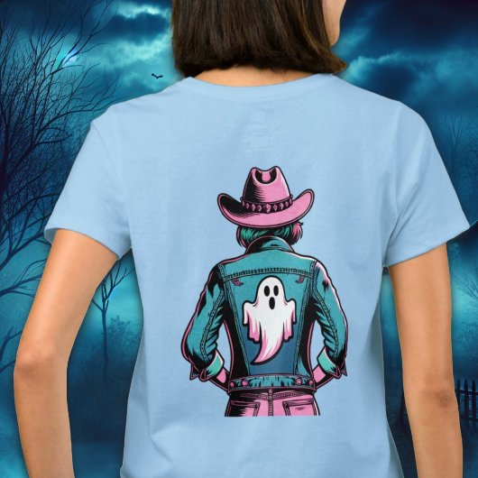 Spooky Cowgirl met Ghost Pop Art Shirt