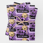 Spooky Creatures Halloween Wrapping Paper Sheets (In situ)