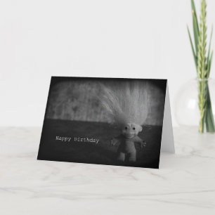 Spooky Creepy Birthday-kaart van een troll raar Bedankkaart