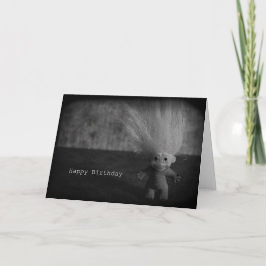 Spooky Creepy Birthday-kaart van een troll raar Bedankkaart (Voorkant)