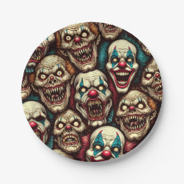 Spooky Creepy Clown Zombie Halloween Papieren Bordje
