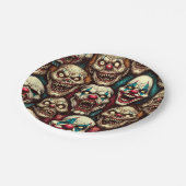 Spooky Creepy Clown Zombie Halloween Papieren Bordje (Gekanteld)