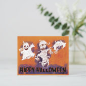 Spooky Creepy Happy Halloween Briefkaart (Staand voorkant)