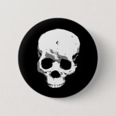 Spooky Creepy Skull Halloween Pin Button (Voorkant)