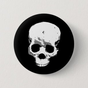 Spooky Creepy Skull Halloween Pin Button