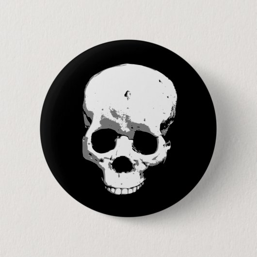 Spooky Creepy Skull Halloween Pin Button (Voorkant)