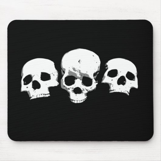 Spooky Creepy Skulls Halloween Mousepad Muismat (Voorkant)