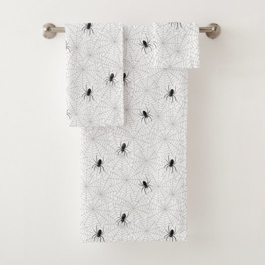 Spooky Creepy Spider Web Halloween Bad Handdoek (Insitu)