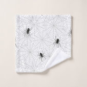 Spooky Creepy Spider Web Halloween Bad Handdoek (Wasdoekje)