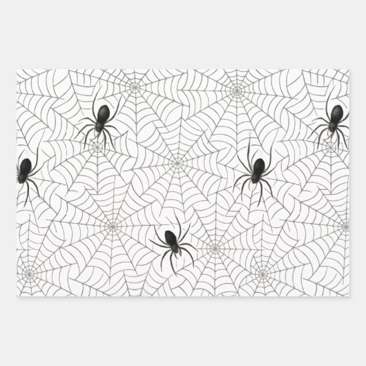 Spooky Creepy Spider Web Halloween Inpakpapier Vel (Voorkant 3)