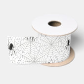 Spooky Creepy Spider Web Halloween Satijnen Lint (Spoel)