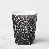 Spooky Creepy Spiderweb Patroon Halloween Custom Papieren Bekers (Achterkant)